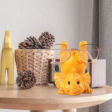 Maxbell Elephant Figurine Glasses Holder Storage Organizer for Desk Living Room Light Yellow