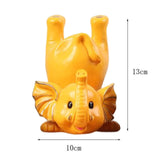 Maxbell Elephant Figurine Glasses Holder Storage Organizer for Desk Living Room Light Yellow