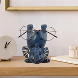 Maxbell Elephant Figurine Glasses Holder Storage Organizer for Desk Living Room Blue