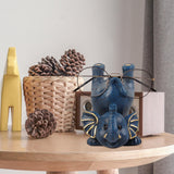 Maxbell Elephant Figurine Glasses Holder Storage Organizer for Desk Living Room Blue