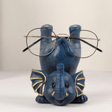 Maxbell Elephant Figurine Glasses Holder Storage Organizer for Desk Living Room Blue
