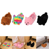 Maxbell Cartoon Plush Bear Slippers Anti Slip Autumn Winter Indoor Slippers Slide On Brown