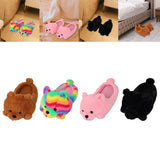 Maxbell Cartoon Plush Bear Slippers Anti Slip Autumn Winter Indoor Slippers Slide On Brown