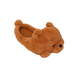 Maxbell Cartoon Plush Bear Slippers Anti Slip Autumn Winter Indoor Slippers Slide On Brown