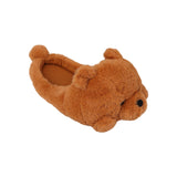 Maxbell Cartoon Plush Bear Slippers Anti Slip Autumn Winter Indoor Slippers Slide On Brown