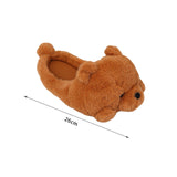 Maxbell Cartoon Plush Bear Slippers Anti Slip Autumn Winter Indoor Slippers Slide On Brown