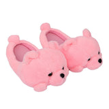 Maxbell Cartoon Plush Bear Slippers Anti Slip Autumn Winter Indoor Slippers Slide On Pink