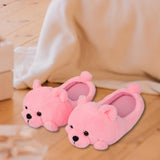 Maxbell Cartoon Plush Bear Slippers Anti Slip Autumn Winter Indoor Slippers Slide On Pink