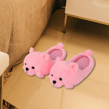 Maxbell Cartoon Plush Bear Slippers Anti Slip Autumn Winter Indoor Slippers Slide On Pink