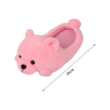 Maxbell Cartoon Plush Bear Slippers Anti Slip Autumn Winter Indoor Slippers Slide On Pink