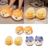 Maxbell Novelty Women Plush Slippers Indoor Anti Slip Household Home Birthday Gift Lion Orange