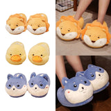 Maxbell Novelty Women Plush Slippers Indoor Anti Slip Household Home Birthday Gift Lion Orange