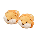 Maxbell Novelty Women Plush Slippers Indoor Anti Slip Household Home Birthday Gift Lion Orange