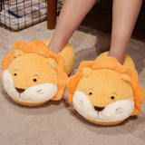 Maxbell Novelty Women Plush Slippers Indoor Anti Slip Household Home Birthday Gift Lion Orange