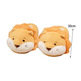 Maxbell Novelty Women Plush Slippers Indoor Anti Slip Household Home Birthday Gift Lion Orange