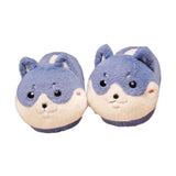 Maxbell Novelty Women Plush Slippers Indoor Anti Slip Household Home Birthday Gift Dog Blue