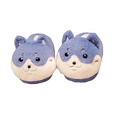 Maxbell Novelty Women Plush Slippers Indoor Anti Slip Household Home Birthday Gift Dog Blue