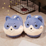 Maxbell Novelty Women Plush Slippers Indoor Anti Slip Household Home Birthday Gift Dog Blue