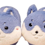 Maxbell Novelty Women Plush Slippers Indoor Anti Slip Household Home Birthday Gift Dog Blue