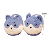 Maxbell Novelty Women Plush Slippers Indoor Anti Slip Household Home Birthday Gift Dog Blue