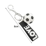 Maxbell Mini Soccer Keychain Metal Keyring Sport Key Chains for Men Women Boys Girls Black