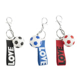 Maxbell Mini Soccer Keychain Metal Keyring Sport Key Chains for Men Women Boys Girls Black