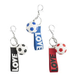 Maxbell Mini Soccer Keychain Metal Keyring Sport Key Chains for Men Women Boys Girls Black