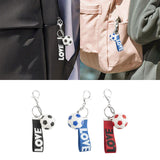 Maxbell Mini Soccer Keychain Metal Keyring Sport Key Chains for Men Women Boys Girls Black
