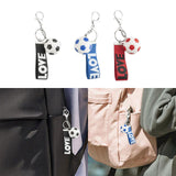Maxbell Mini Soccer Keychain Metal Keyring Sport Key Chains for Men Women Boys Girls Black