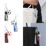 Maxbell Mini Soccer Keychain Metal Keyring Sport Key Chains for Men Women Boys Girls Black