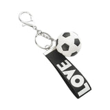 Maxbell Mini Soccer Keychain Metal Keyring Sport Key Chains for Men Women Boys Girls Black