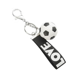 Maxbell Mini Soccer Keychain Metal Keyring Sport Key Chains for Men Women Boys Girls Black