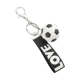 Maxbell Mini Soccer Keychain Metal Keyring Sport Key Chains for Men Women Boys Girls Black
