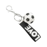 Maxbell Mini Soccer Keychain Metal Keyring Sport Key Chains for Men Women Boys Girls Black