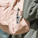 Maxbell Mini Soccer Keychain Metal Keyring Sport Key Chains for Men Women Boys Girls Black