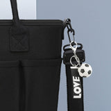Maxbell Mini Soccer Keychain Metal Keyring Sport Key Chains for Men Women Boys Girls Black
