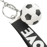 Maxbell Mini Soccer Keychain Metal Keyring Sport Key Chains for Men Women Boys Girls Black