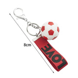 Maxbell Mini Soccer Keychain Metal Keyring Sport Key Chains for Men Women Boys Girls Red