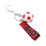 Maxbell Mini Soccer Keychain Metal Keyring Sport Key Chains for Men Women Boys Girls Red