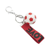 Maxbell Mini Soccer Keychain Metal Keyring Sport Key Chains for Men Women Boys Girls Red