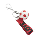 Maxbell Mini Soccer Keychain Metal Keyring Sport Key Chains for Men Women Boys Girls Red
