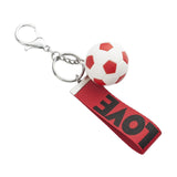 Maxbell Mini Soccer Keychain Metal Keyring Sport Key Chains for Men Women Boys Girls Red