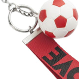 Maxbell Mini Soccer Keychain Metal Keyring Sport Key Chains for Men Women Boys Girls Red