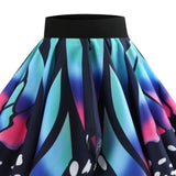 Maxbell Women Girls Mini Skirts Costume Butterfly Printed Skirt for Beach XL Multicolor