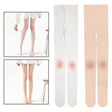 Maxbell Women Thin Tights Pantyhose Sweet Bottoming Lolita Blush Stockings for Club white