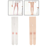 Maxbell Women Thin Tights Pantyhose Sweet Bottoming Lolita Blush Stockings for Club white