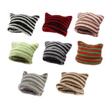 Maxbell Crochet Hat Knitted Cap Slouchy Photo Props Female Striped Warm Headgear Black and White