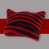 Maxbell Crochet Hat Knitted Cap Slouchy Photo Props Female Striped Warm Headgear Black and Red