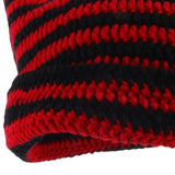 Maxbell Crochet Hat Knitted Cap Slouchy Photo Props Female Striped Warm Headgear Black and Red