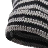 Maxbell Crochet Hat Knitted Cap Slouchy Photo Props Female Striped Warm Headgear Black and Grey